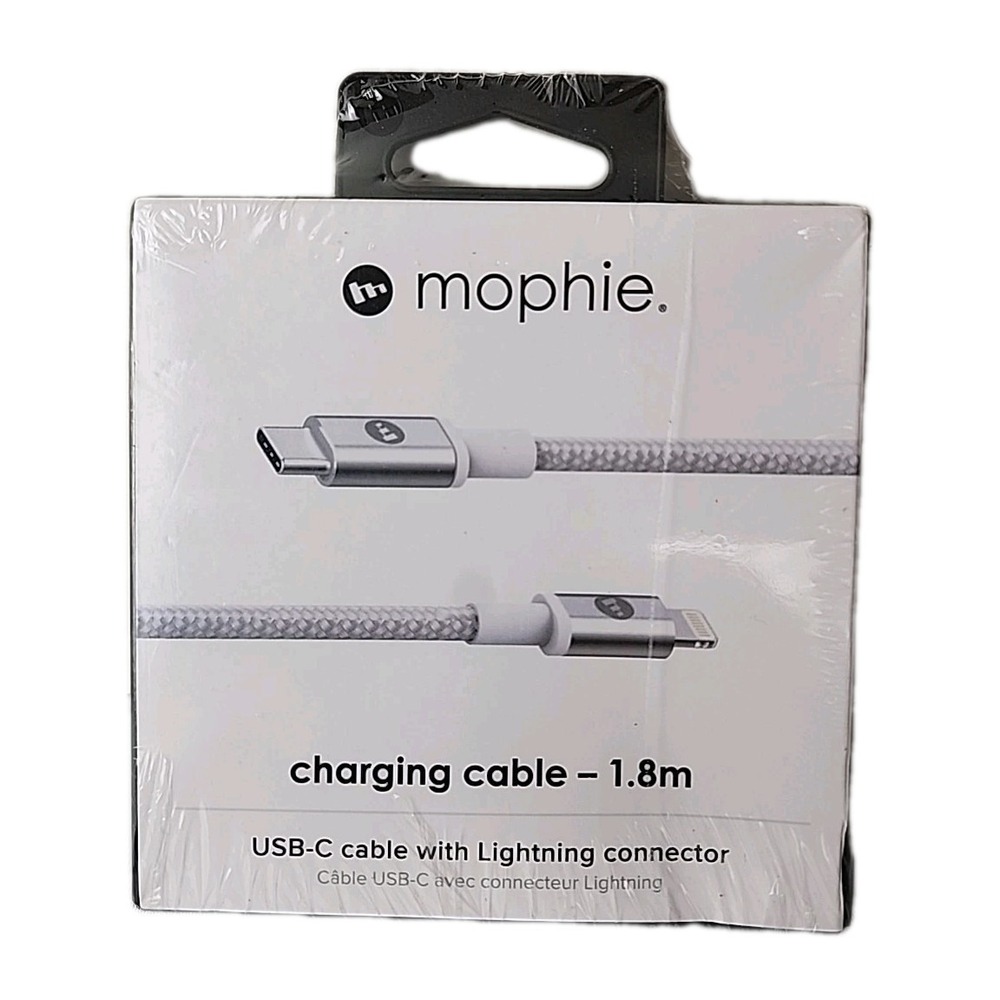 NIB Mophie Fast Charge USB-C Cable to Connector iPhone iPad White 6ft Brand New